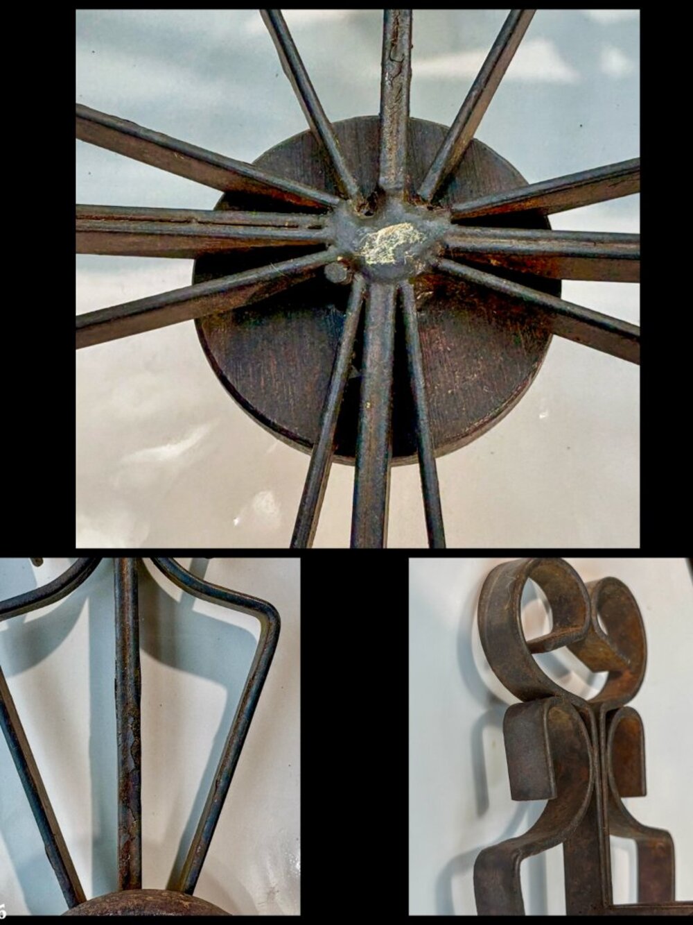 🆕VTG▪️Rustic 10.5" X 13" Wrought Iron Hanging Cross Candle Holder - Picture 6 of 6